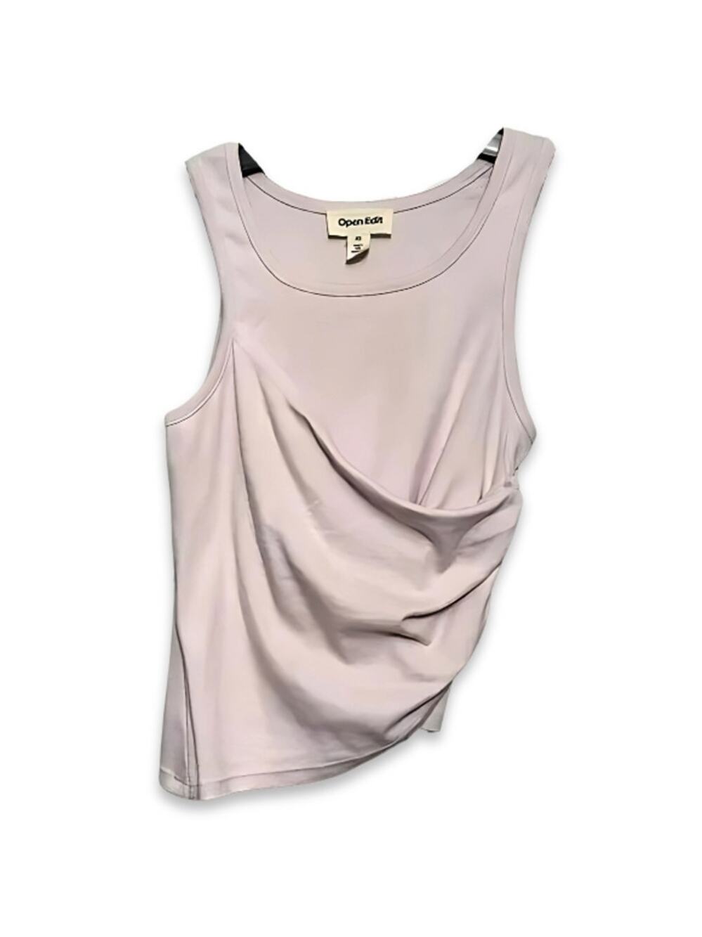 Open Edit Crop Tank Ruched Side Detailing Asymmetrical Hem Pink Women’s XS NWOT